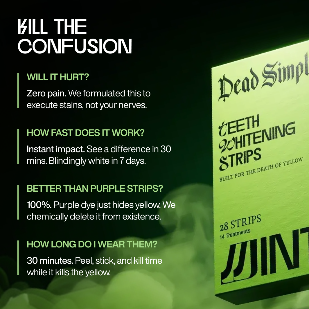 Dead Simple Teeth Whitening Strips – 14 Treatments, Enamel-Safe Whitening for Convenient at-Home Stain Removal - Suitable for Sensitive Teeth